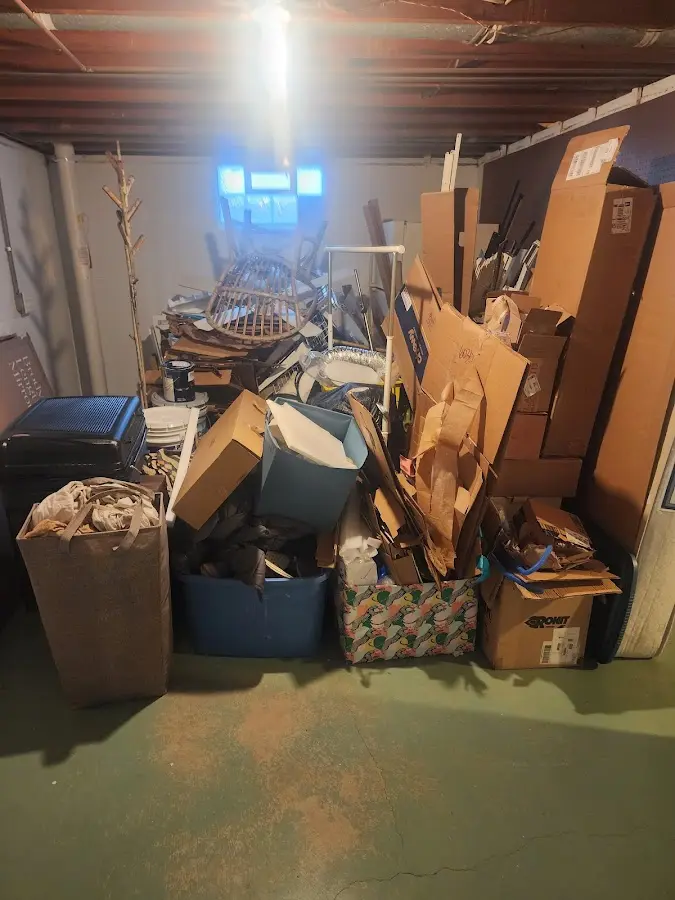 Roll-off dumpster container at job site for Yard Waste Dumpster Rental in Clementon